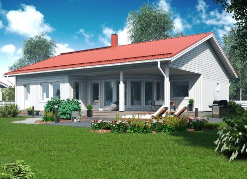 № 1056 Купить Проект дома Валокари 115-134. Закажите готовый проект № 1056 в Рязани, цена 41400 руб.