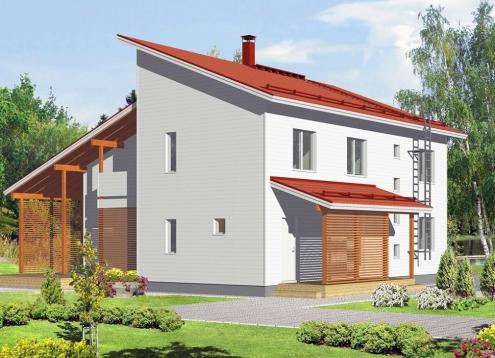 № 1240 Купить Проект дома Модерн 174-206. Закажите готовый проект № 1240 в Рязани, цена 62640 руб.