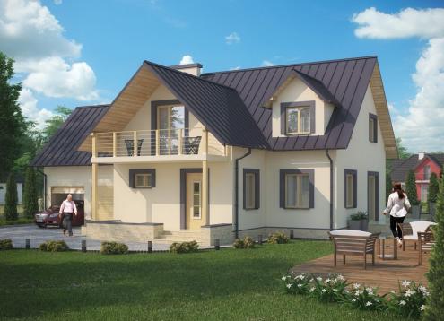 № 1641 Купить Проект дома Картузи 2. Закажите готовый проект № 1641 в Рязани, цена 59278 руб.